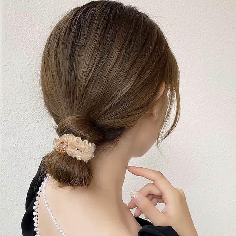 Wholesale Mesh Crystal Small Intestine Circle High Elastic Hair Ring